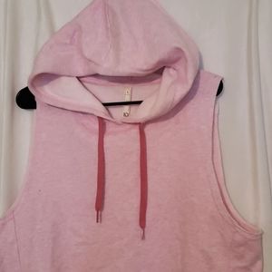 Crop tank sweatshirt with a hood